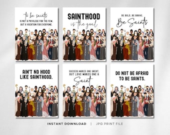 Catholic Saint Wall Art, Catholic Classroom Poster Set, Saint Quote Poster, Catholic Decor Catholic Wall Art, Catholic Quote Poster