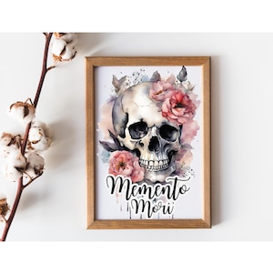 Memento Mori Poster, Memento Mori Art, Catholic Wall Art, Catholic Halloween Decor, All Souls Day Decor, Catholic Skull, Catholic Poster