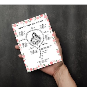 Guide du chapelet pour enfants, carte de chapelet imprimable, carte de prière catholique, guide de chapelet imprimable, guide de prière pour enfants, catholique imprimable, carte catholique