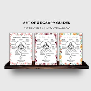Kids Rosary Guide, Printable Rosary Card, Catholic Prayer Card, Printable Rosary Guide, Kids Prayer Guide, Catholic Printable, Catholic Card