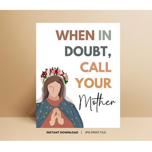Mother Mary Poster, Catholic Classroom Poster, Catholic Wall Art, Catholic School Poster, Catholic Decor, Catholic Poster, Marian Art