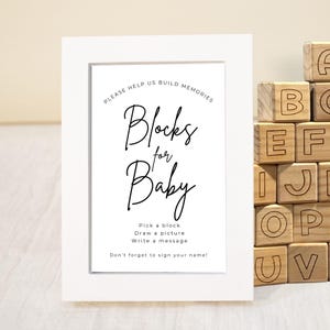 Dekorieren Sie ein Babyparty-Block-Schild, Babyparty-Block-Aktivität, minimalistische Babyparty-Idee, sofortiger Download, PDF-Format