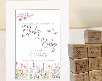 Butterfly Baby Shower Sign: Decorate a Block Activity (PDF)