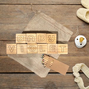 Decorate a block Baby Shower Blocks Activity Name Blocks for Baby Decorating Blocks Activity and Games for Baby Shower