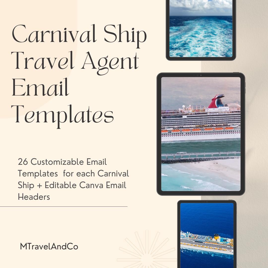 Carnival Cruise Ship Specific- 26 Travel Agent Done for You Email ...