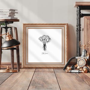 Delta Gamma Sorority Digital Print | DG Wall Art | Line Art Roses Poster | Big Little Gift | Sorority Dorm Decor | Instant Download