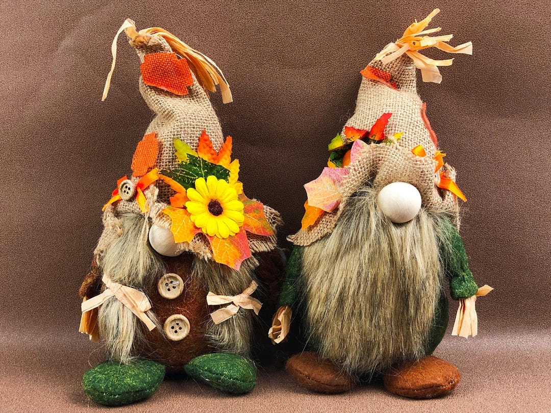 Sackcloth Gnome Straw Hat Gnome Maple Leaf Gnome Rudolph Gnome Pointed ...
