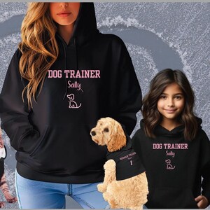 Custom Dog Human Matching Hoodie Personalized Pet Hoodie Dog Trainer Hoodie Human Trainer Hoodie Funny Dog Lover Sweatshirt Dog Cat Pet Gift