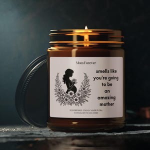 New Mom Soy Candle, Funny Pregnancy Gift, Expecting Mother, Amber Jar, Vegan Wax