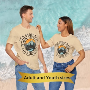 Custom Adventure Group Tee Vacation Shirt Outdoor Trip T-Shirt Family Reunion Attire Personalized Travel Top Bella Canvas Group Shirt Gifts