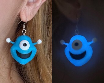 Pendientes de Coldplay Blue Alien que brillan en la oscuridad - Regalo de Coldplay - Tour Music of the Spheres