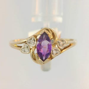 amethyst ring with hearts