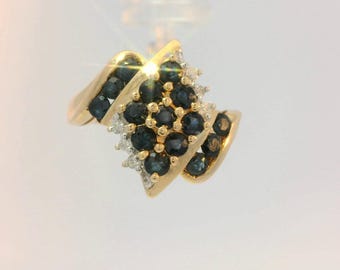 Blue Saphire cluster ring