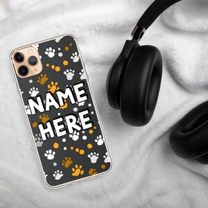 Custom Name Dog Lover iPhone Case, Personalized Cute Puppy iPhone Cover, Dog Owner Phone Case For iPhone 15 Pro Max, 15 Pro, 15, 14, 13, 12
