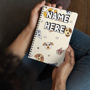 Custom Name Dog Lover Notebook, Personalized Cute Puppy Notebook, Customized Canine Diary, Dog Mom Dad Writing Pad, Best Dog Owner Gift