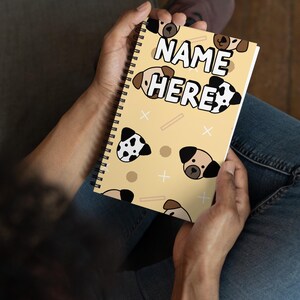 Custom Name Dog Lover Notebook, Personalized Cute Puppy Notebook, Customized Canine Diary, Dog Mom Dad Writing Pad, Best Dog Owner Gift