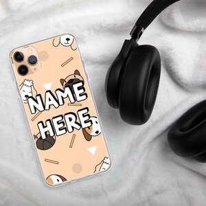 Custom Name Dog Lover iPhone Case, Personalized Cute Puppy iPhone Cover, Dog Owner Phone Case For iPhone 15 Pro Max, 15 Pro, 15, 14, 13, 12