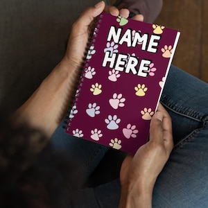 Custom Name Dog Lover Notebook, Personalized Cute Puppy Notebook, Customized Canine Diary, Dog Mom Dad Writing Pad, Best Dog Owner Gift