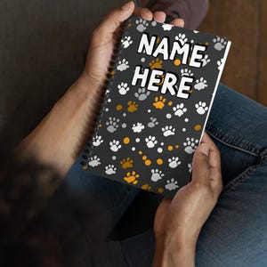 Custom Name Dog Lover Notebook, Personalized Cute Puppy Notebook, Customized Canine Diary, Dog Mom Dad Writing Pad, Best Dog Owner Gift