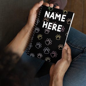 Custom Name Dog Lover Notebook, Personalized Cute Puppy Notebook, Customized Canine Diary, Dog Mom Dad Writing Pad, Best Dog Owner Gift