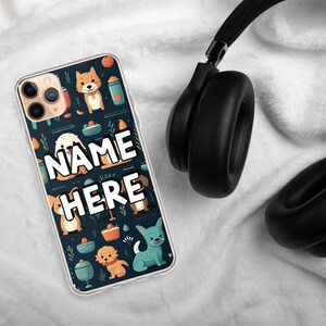 Custom Name Dog Lover iPhone Case, Personalized Cute Puppy iPhone Cover, Dog Owner Phone Case For iPhone 15 Pro Max, 15 Pro, 15, 14, 13, 12