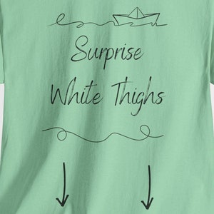 Funny Boat Thighs Tee, Humorous Unisex T-Shirt, Surprise Thighs Design Shirt, Joke Graphic Top, Boating Gift Tee