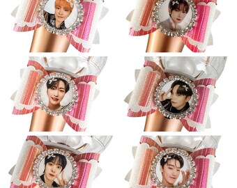 ATEEZ Light Stick Deco Bow Seonghwa, Hongjoong, Yunho, Yeosang, San, Mingi, Wooyoung and Jongho Kpop Accessory Decoration BIAS