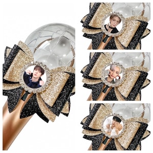 PICK Your BIAS Light Stick Bows ATEEZ Kpop Deco Atiny Seonghwa, Hongjoong, Yunho, Yeosang, San, Mingi, Wooyoung, Jongho Lightiny Black Gold