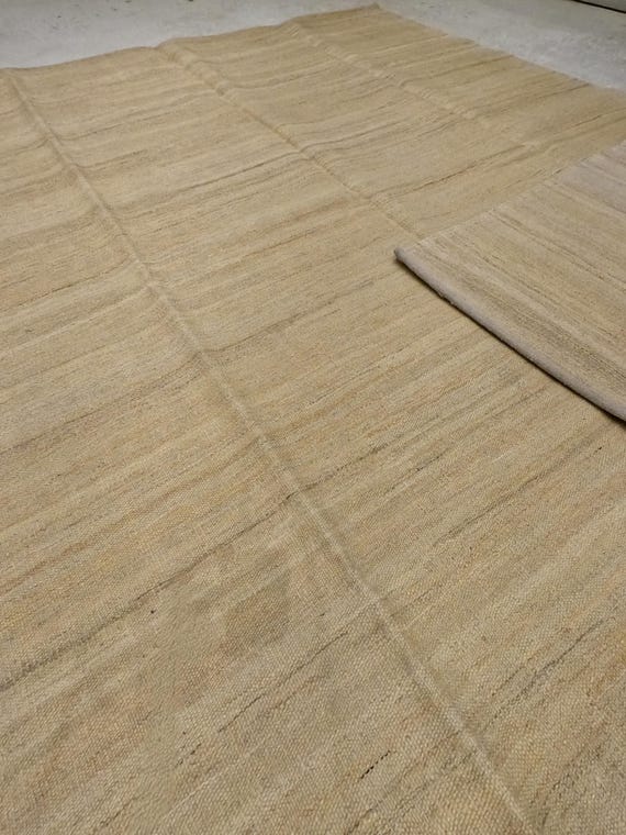 ハンドメイド ギャッベ キリム ラグ 6.5 フィート x 7.11 フィート