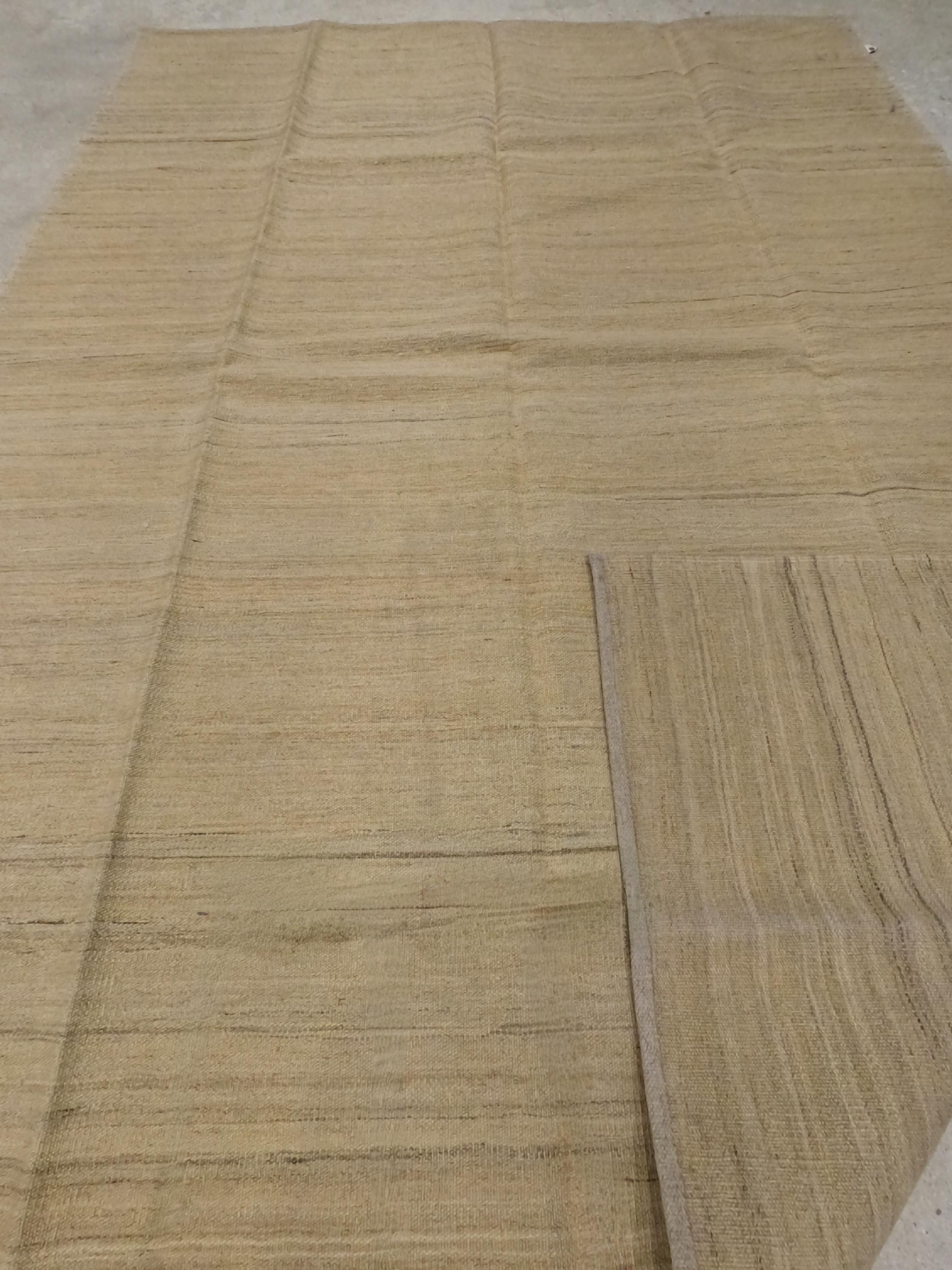 ハンドメイド ギャッベ キリム ラグ 6.6 フィート x 9.8 フィート 
