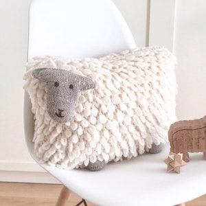 PDF Download Cute Sheep Cushion Pillow Knitting Pattern