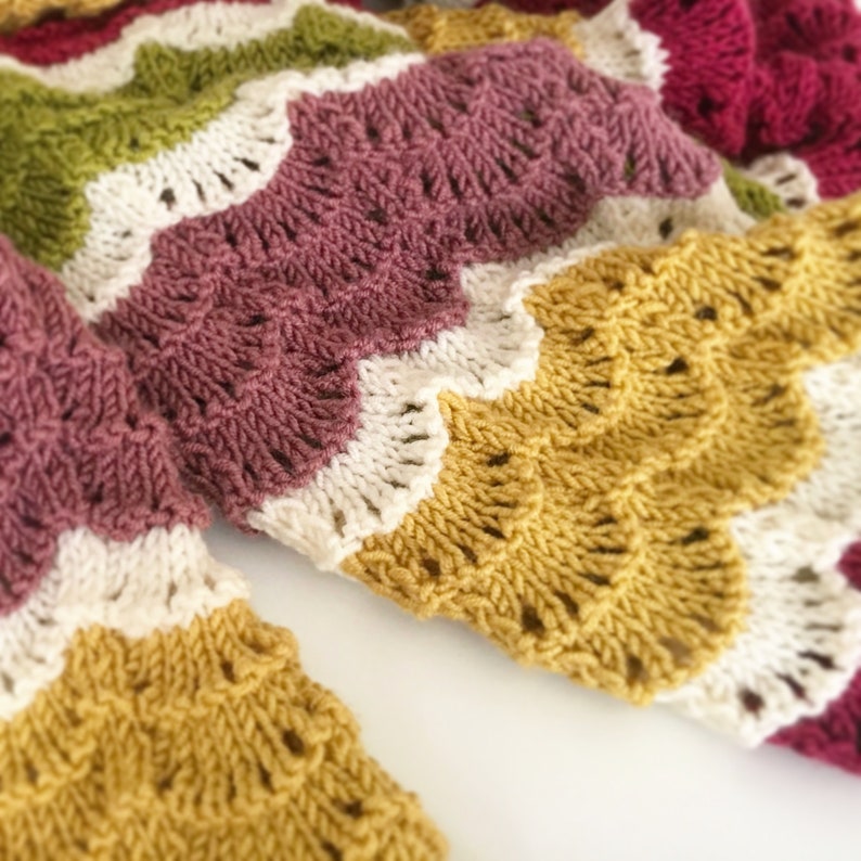 Scallop Scarf Knitting Pattern Etsy