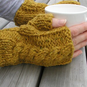 Weekend Gloves Knitting Pattern Hand and Arm Warmer Fingerless Gloves image 8