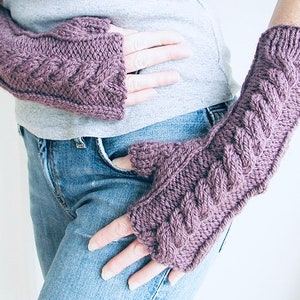 Weekend Gloves Knitting Pattern Hand and Arm Warmer Fingerless Gloves image 1