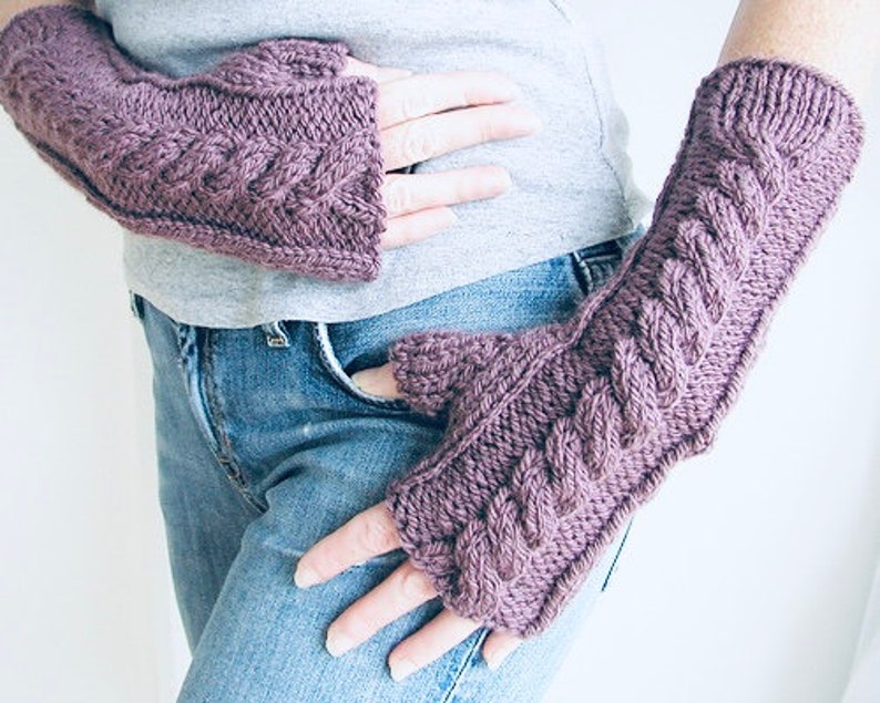 Weekend Gloves Knitting Pattern Hand and Arm Warmer Fingerless Gloves image 1