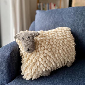 PDF Download Cute Sheep Cushion Pillow Knitting Pattern