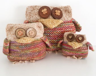 Trio of Owls Knitting Pattern