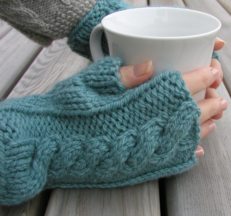 Weekend Gloves Knitting Pattern Hand and Arm Warmer Fingerless Gloves image 6