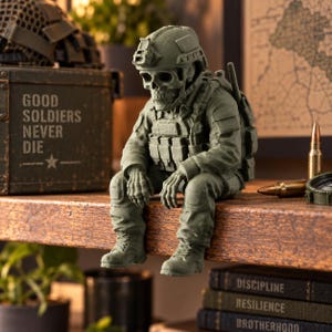 Soldier Skeleton Shelf Sitter Figurine