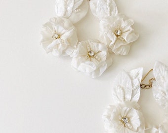 Universal Love - Floral Wedding Earrings Statement Earrings, Bespoke  Pure Silk Earrings,