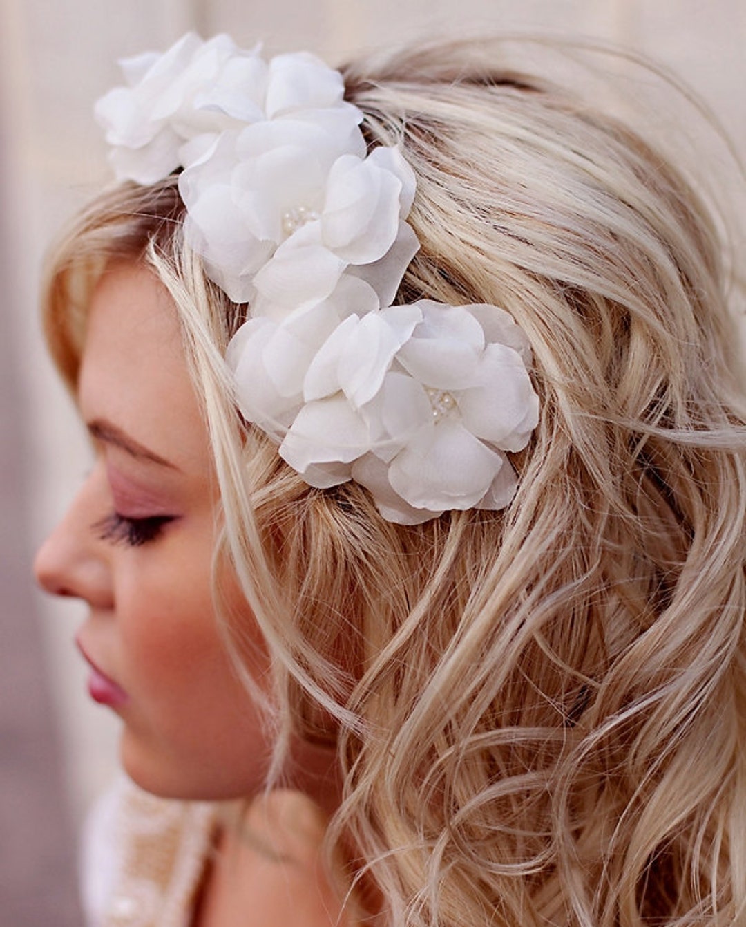 Bridal Hair Flowers Hair Accessory Cascading Wedding Etsy