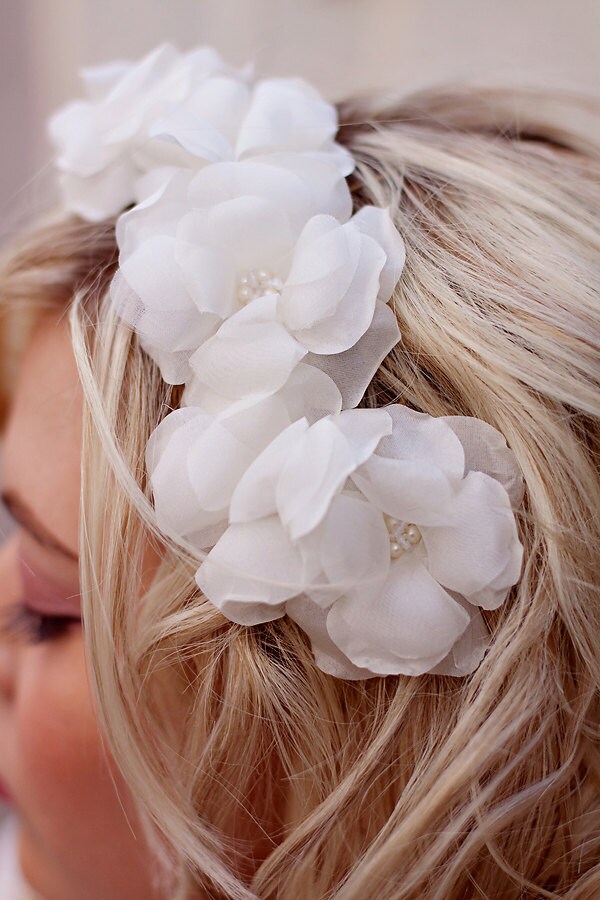 Bridal Hair Flowers Hair Accessory Cascading Wedding Etsy