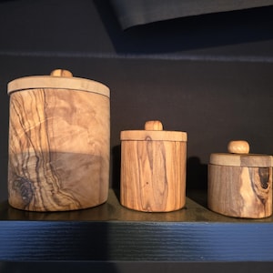 Handcrafted Olive Wood Jars – Stylish Storage for Kitchen & Bathroom