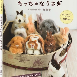 Wool Felt Little Rabbits - Needle felt bunny dolls making - English + Japanese