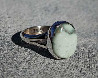 Wintergreen Variscite NATURAL In Sterling Silver Ring Size 6