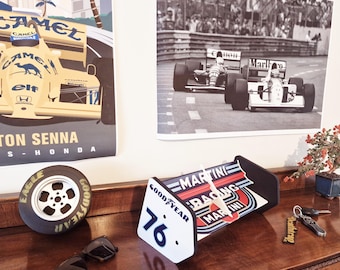 Handmade F1 Brabham Spoiler Key Holder: Martini Racing Mancave Decor