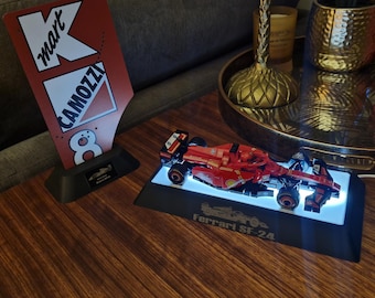 Base de exhibición iluminada para coches LEGO Speed Champions – Base LED USB + Vitrina acrílica