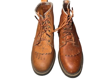 Botas de trabajo vintage Ariat de cuero con cordones para mujer, estilo 7B, con estabilizador de torsión avanzado