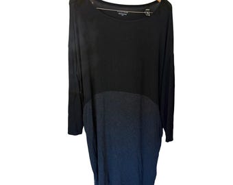 Eileen Fischer aus italienischem Garn Tunika Mittel Schwarz Grau Minimalistisch