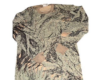 New Sage Country Black Brush Hunter Camo Long Sleeve Shirt Men's Medium USA Made